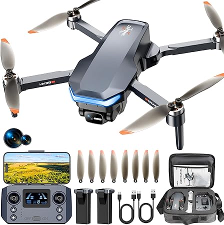 GPS Drone with 4K Camera for Adults, Foldable RC Quadcopter with 1312ft Range Video Transmission, 48 Mins Flight Time, Auto Return, Follow Me, Circle Fly, Waypoint Fly, Gesture Control