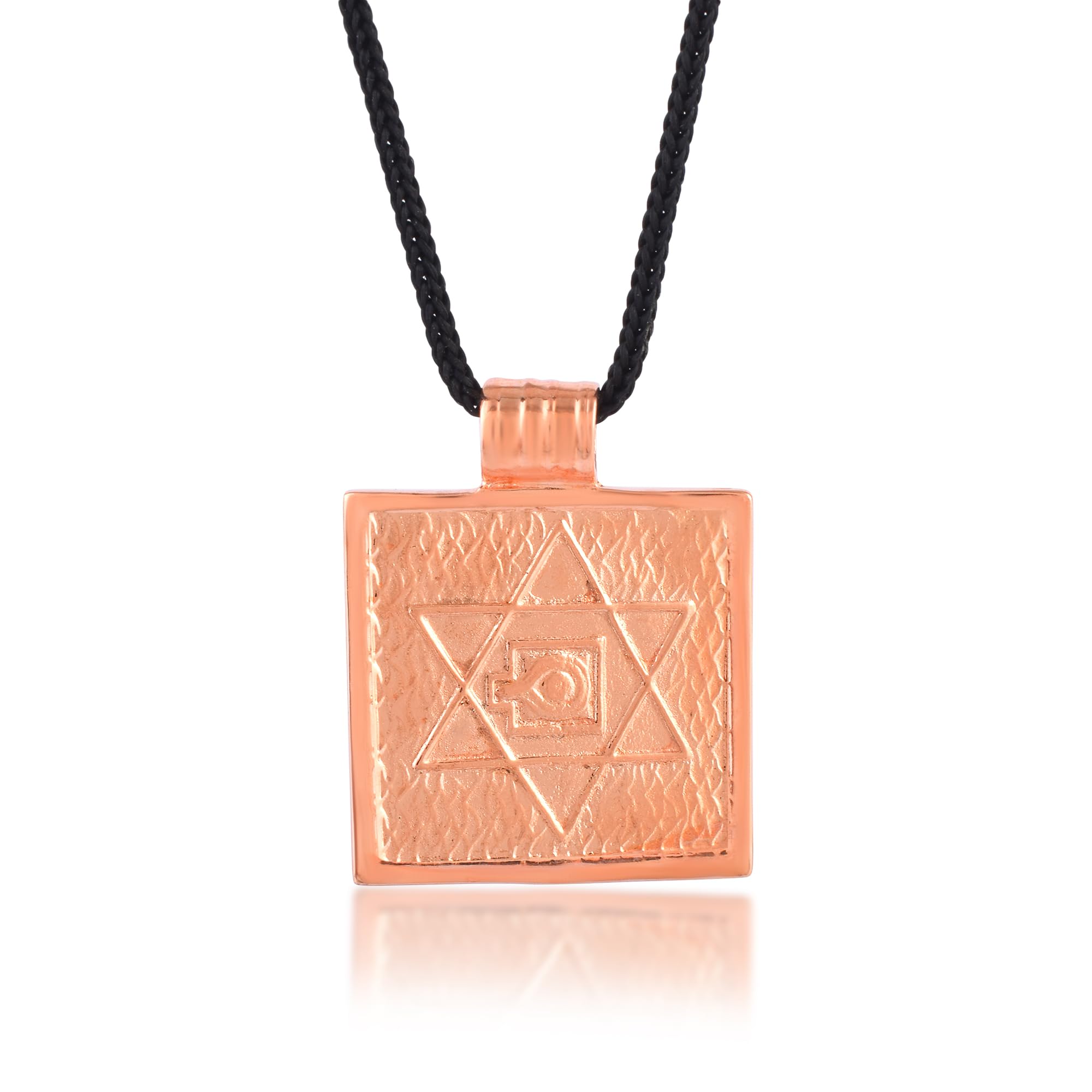 Purified and energized Pure Copper Dhyanlingam Yantra Pendant with Black Silk Thread, Reversible Design for Men Women spiritual Amulet (SST8325TZNI)-image-6