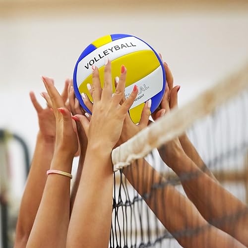 Miniatura 6 de Balón de voleibol impermeable de poliuretano suave tamaño 5 oficial para niños y niñas y para adultos, pelota de entrenamiento de playa para