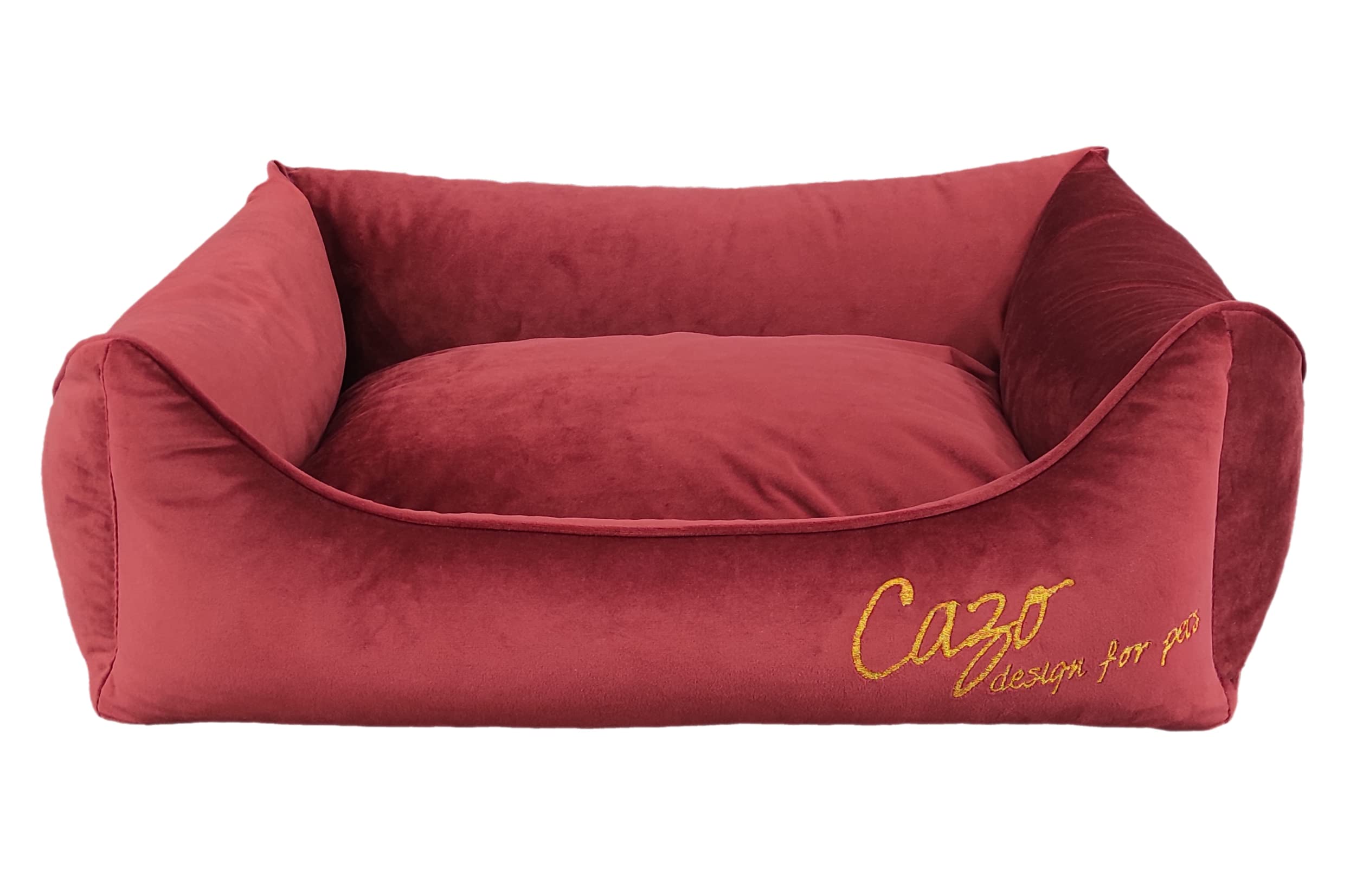 Hundebett Daunenbett CAZO Milan für Hund oder Katze 55 x 42 cm, Innenmaß 30 x 20 cm, Burgund, Größe XS