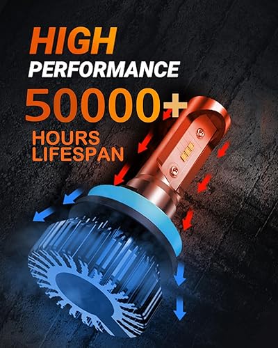 Vista 5 de SEALIGHT Bombillas LED antiniebla H11 H16 H8 o DRL, 14000 lúmenes, 6500 K, blanco frío, 600% de brillo, chips LED CSP H8 H11, luces antiniebla