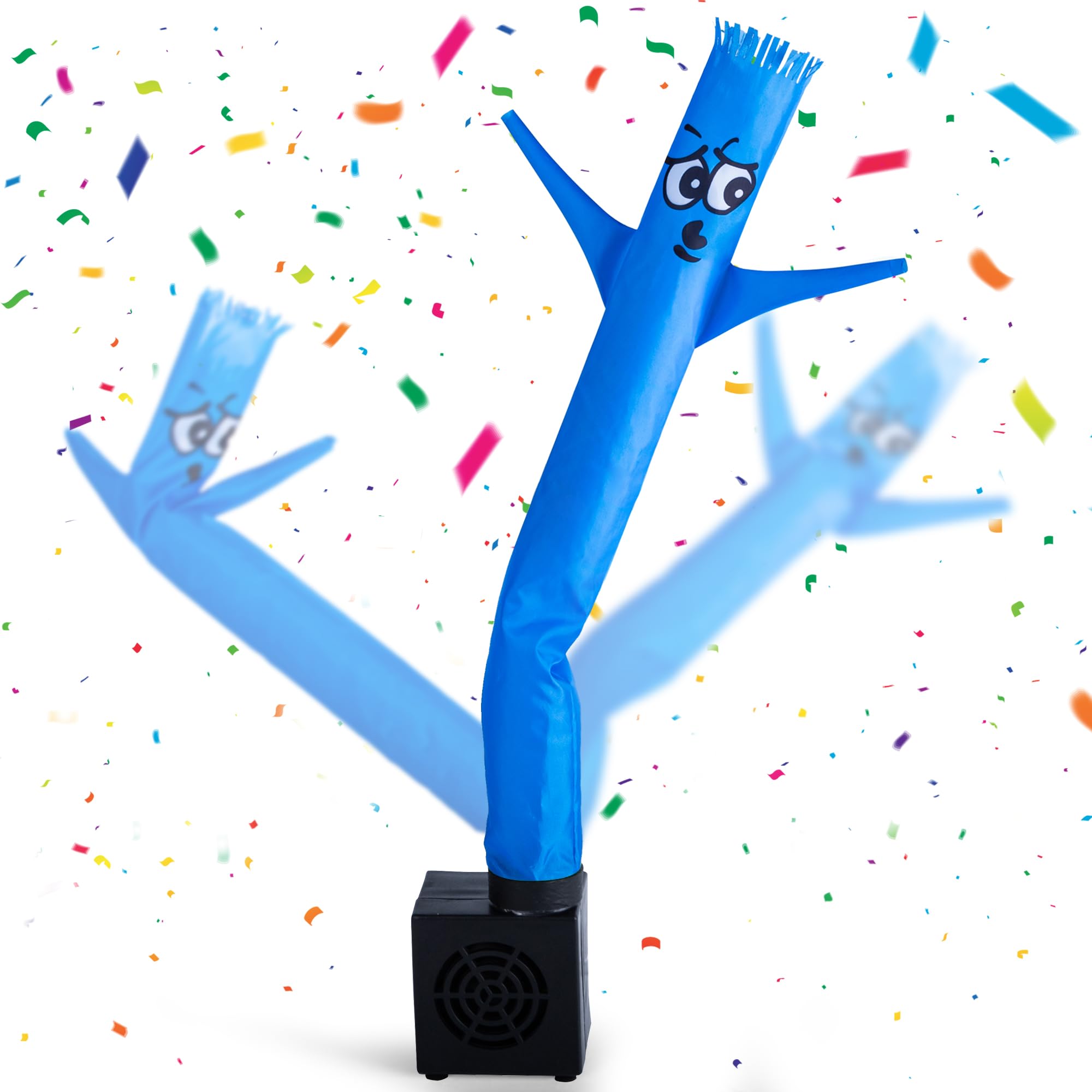 Mealivos Mini Wacky Waving Inflatable Tube Guy with Blower - Funny Desktop Decoration Mini Inflatable Tube Man White Elephant Gift for Office Home Party Store- Blue