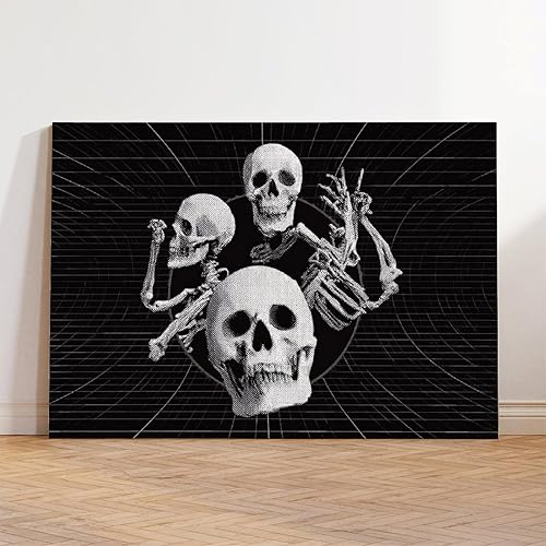 Miniatura 3 de JDBeehpy Cyberpunk - Póster de cuadrícula de esqueleto sin marco, pintura visual genial y futurista, decoración de Halloween, 16 x 24 pulgadas (15.7
