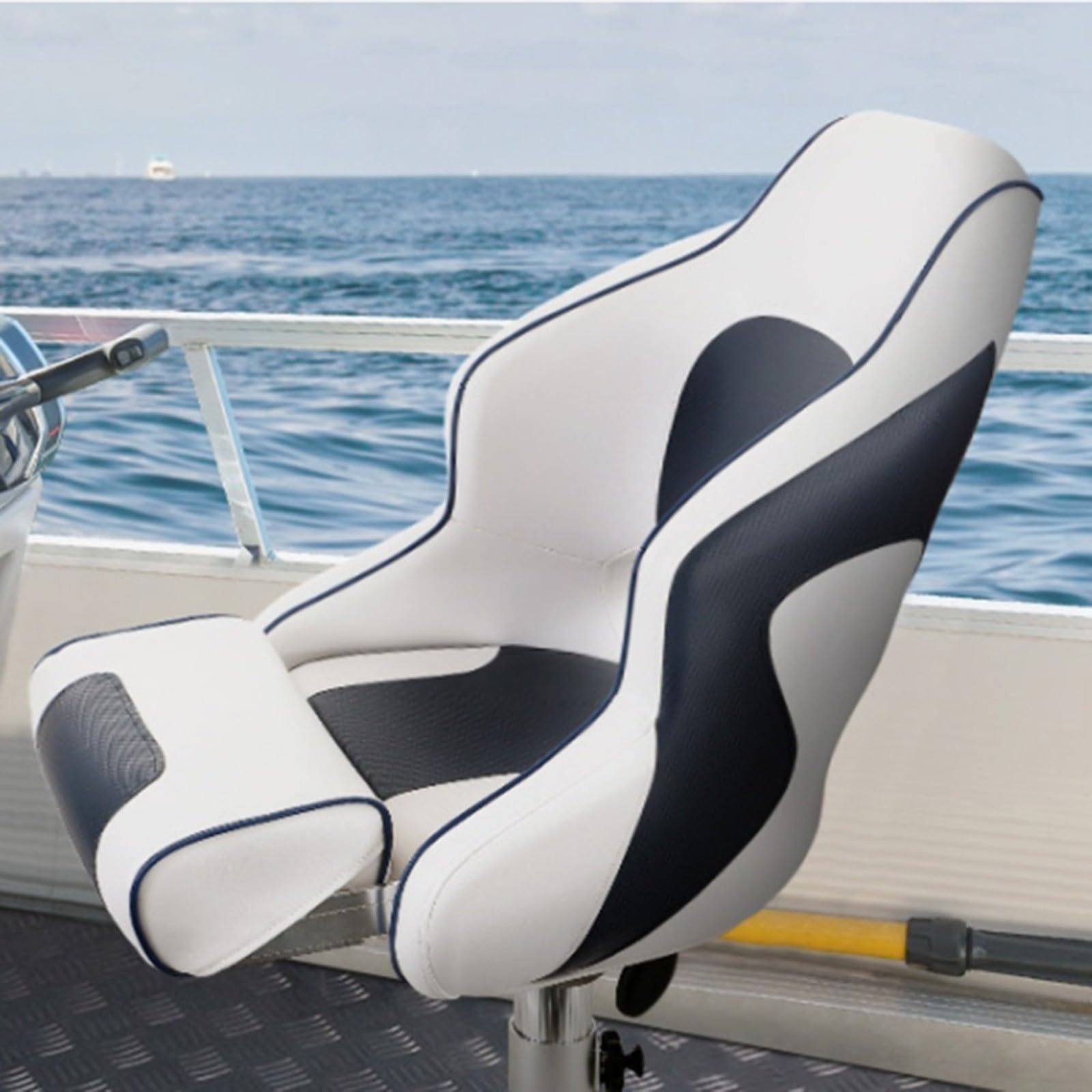 Pedestal de asiento marino anti vibración 330mm alto soporte de aleación de aluminio para yate barco cubierta capitán silla placa base
