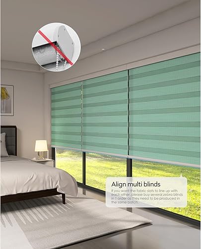 Miniatura 3 de ACMEART Persianas enrollables sin cordón, persiana enrollable cebra con cenefa, persianas y persianas de cebra, más seguras para niños y mascotas,