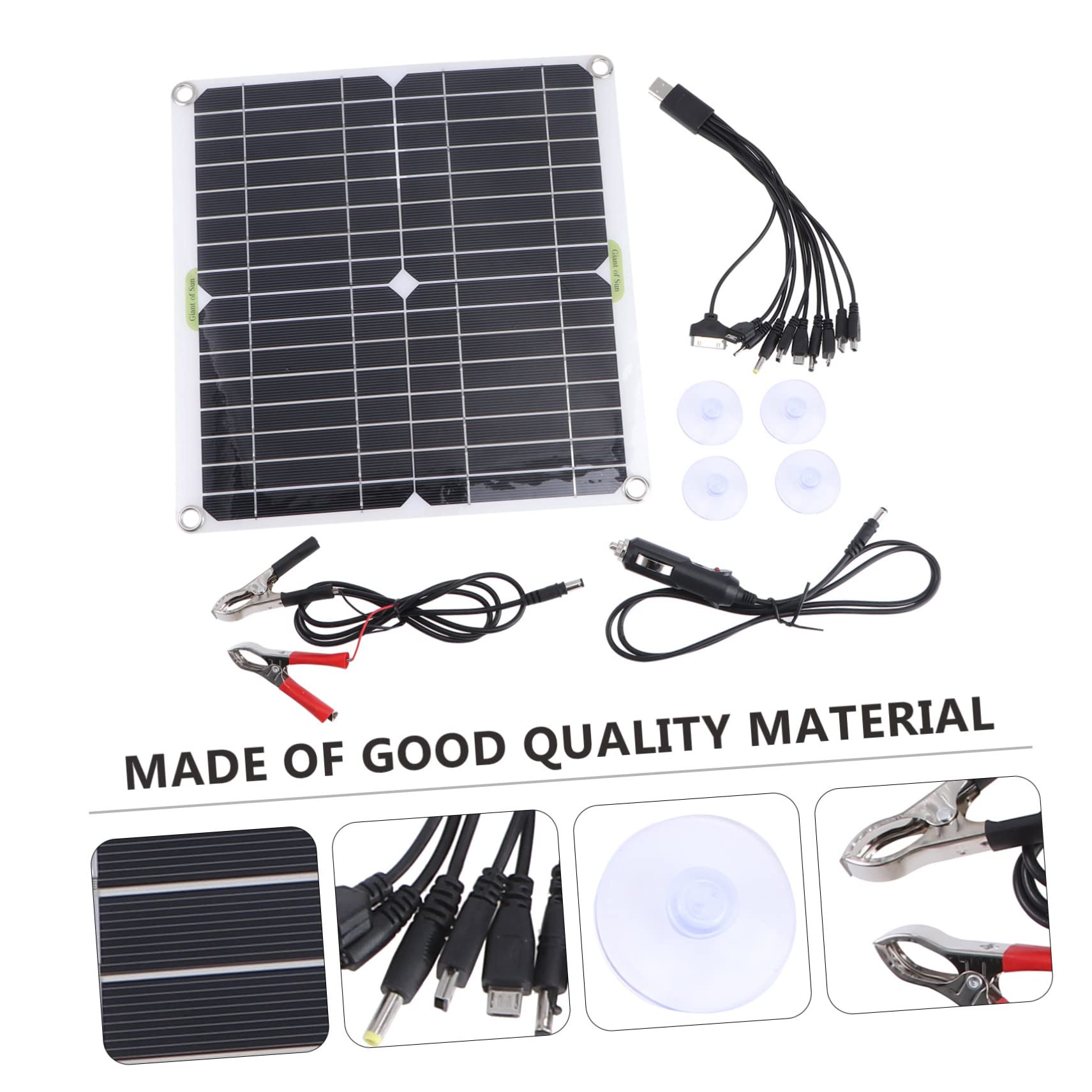 Kit de Panel Solar Monocristalino 200w, 1 Juego Negro | Alta Eficiencia de Conversión 98%, Portátil y Duradero, para Actividades al Aire Libre y Camping