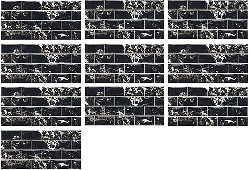 10 hojas de ladrillos para despegar y pegar para cocina, azulejos decorativos 3D autoadhesivos para baño, cocina, azulejos de pared autoadhesivos