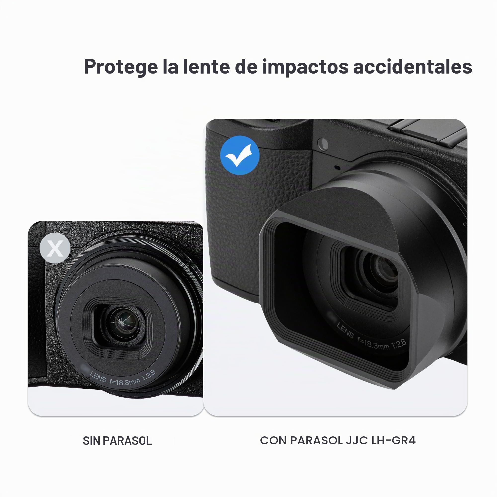 JJC Parasol de metal para cámaras digitales monocromáticas Ricoh GR IV GRIV HDF, GR4