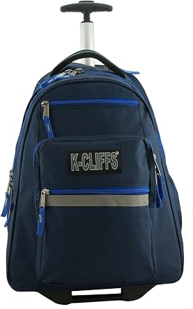 Rolling Backpack School Backpacks with Wheels Deluxe Trolley Book Bag Multiple Pockets