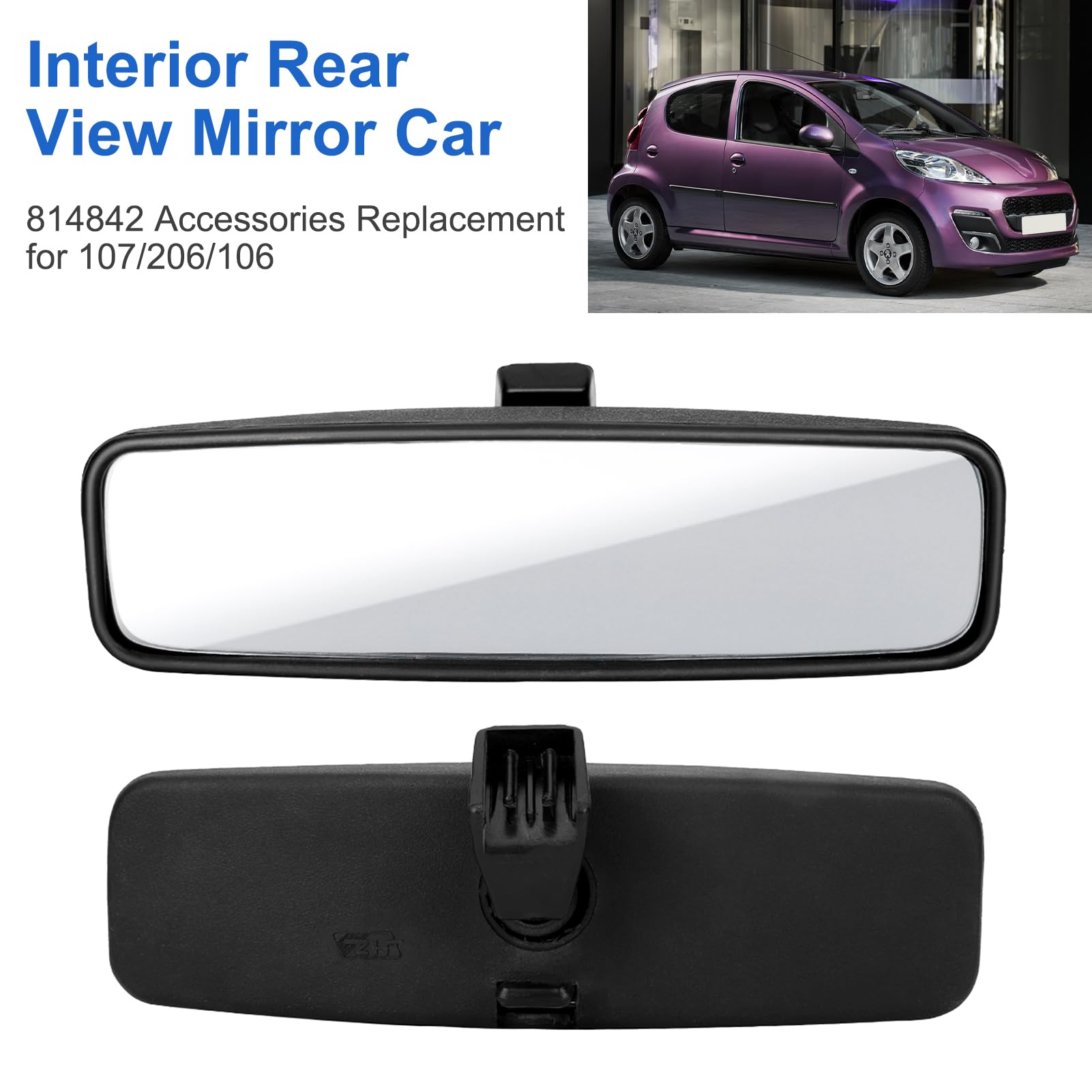 Rétroviseur Intérieur De Voiture 814842,Rétroviseur Intérieur Boîtier ABS Accessoires De Remplacement Pour 107/206/106