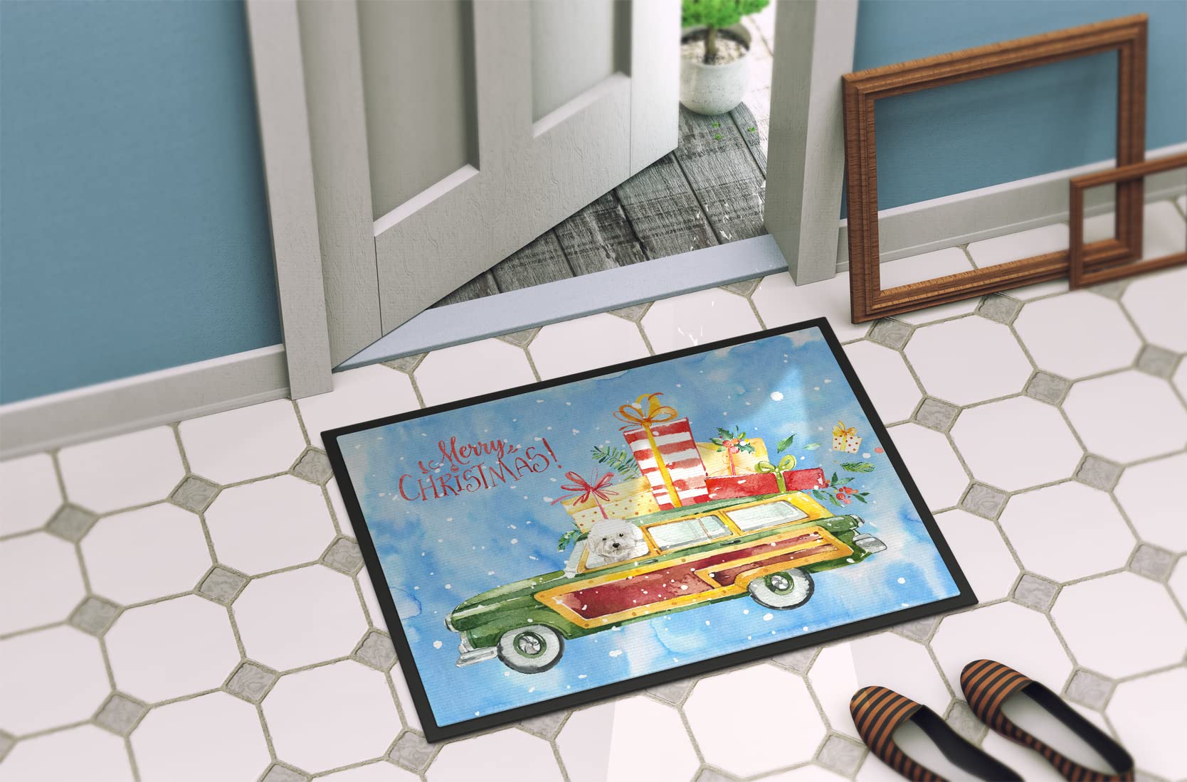 Caroline's Treasures Felpudo Felpudo con diseño navideño, Multicolor