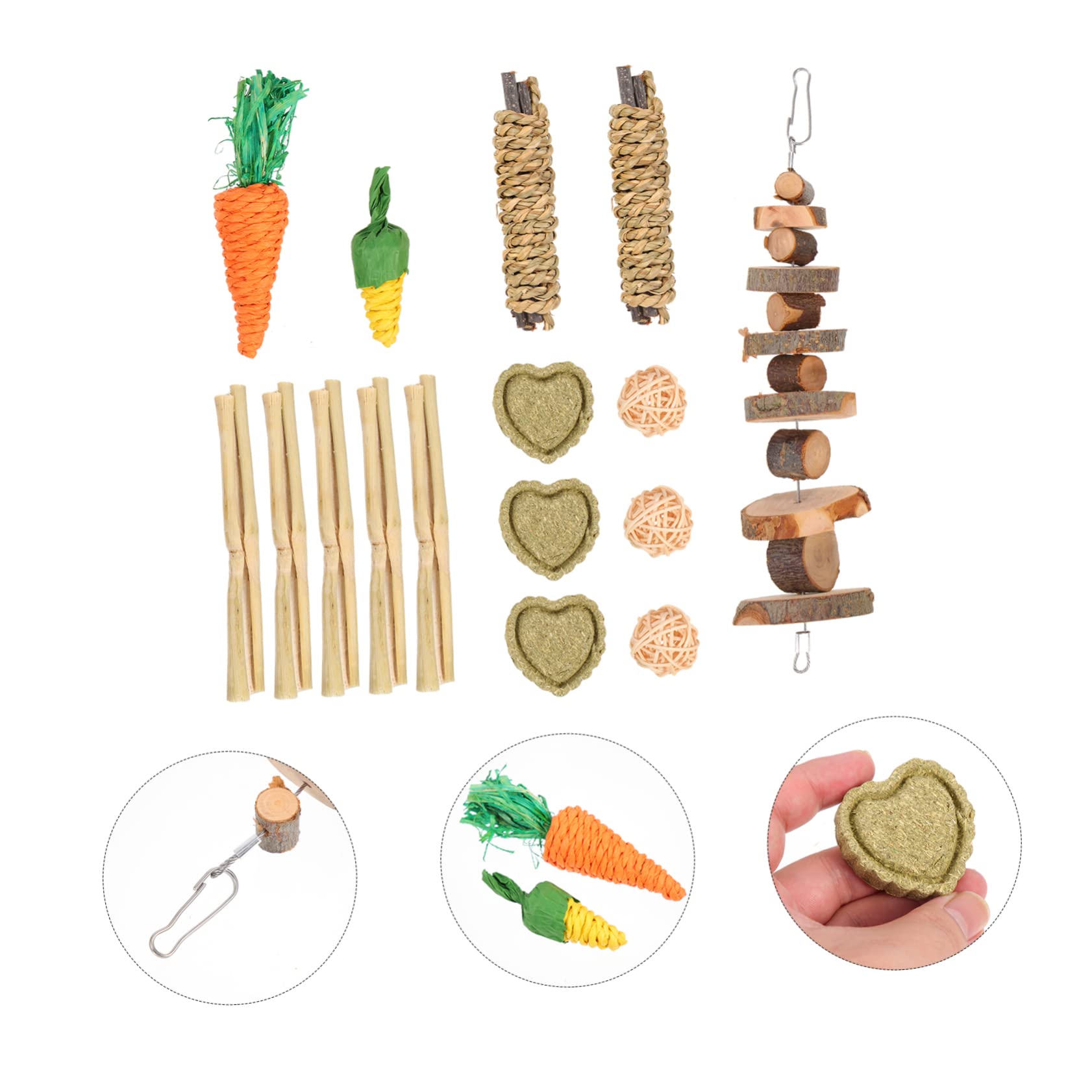DOITOOL 2sätze Bunny Kauspielzeug Teiliges Spielzeug Für Hamster Meerschweinchen Kaninchen Zahnpflege Zubehör Aus Natürlichen Materialien Unterhaltsame Beschäftigung Für Kleintiere