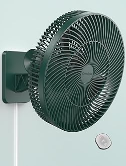 12 Inch Wall Mount Oscillating Fan with Remote and Timer, Small RV Fan with Powerful 4 Speeds, 90° Oscillation,125° Adjustable Tilt, 8.2 ft Wire, Quiet Corner Fans for Bedroom, Indoor Bathroom