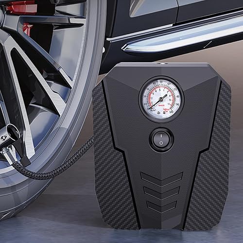 Miniatura 5 de Inflador de neumáticos, compresor de aire portátil para automóvil, bomba de aire eléctrica de 12 V con pantalla analógica, inflador de calibre de