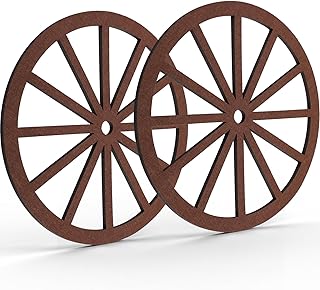 Boao 2 Pcs 16 inch Wagon Wheel Decorations Felt Wagon Wheel Cutouts Western Cowboy Party Decorations Vintage Rustic Wall Hanging Cartwheel for Garden Home Bar Patio Garage Farmhouse