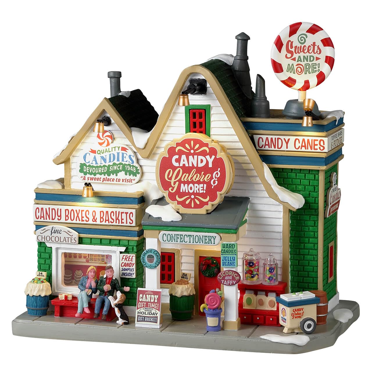 LEMAX Edificio Iluminado Candy Galore Resina Decoración Navidad