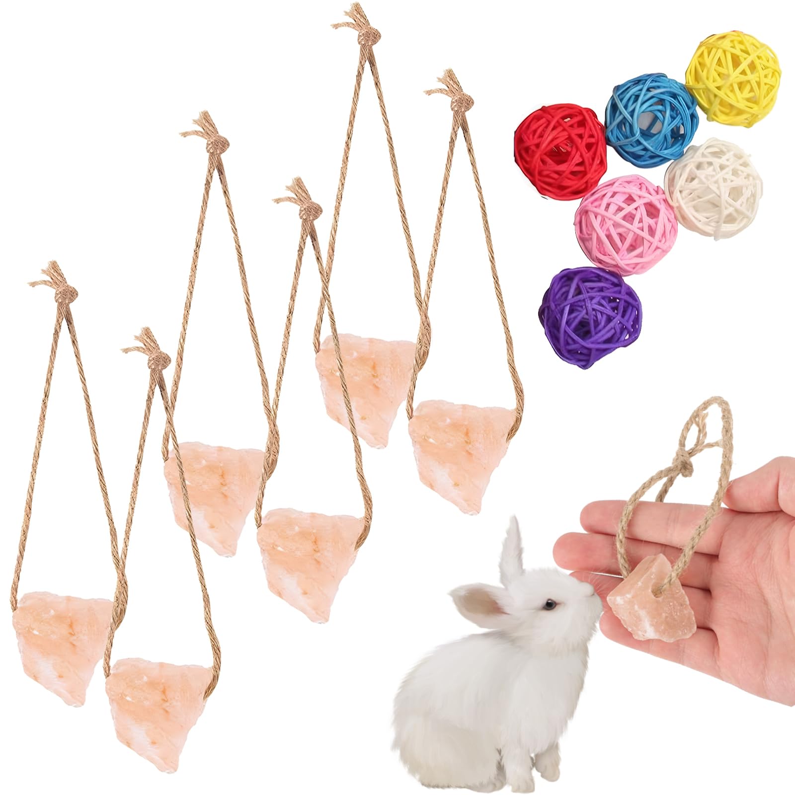 DECUIOCCPremium Salt Lick Stone & Mineral Lickstone - Robust, Durable and Fun, Optimal Rabbit Accessories and Horse Supplies