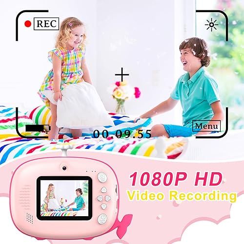 Miniatura 3 de Cámara de impresión instantánea para niños, cámara instantánea de 12 MP para niños, sin tinta, cámara digital para niños de 3 a 12 años con tarjeta