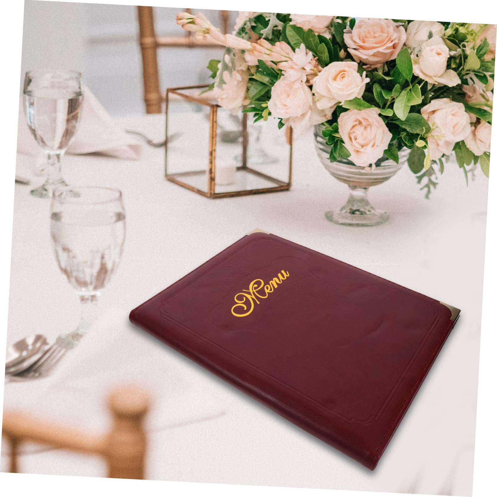 Porta Menú de Cuero A4 para Restaurante y Hotel, Carpeta Diseño Simple y Uso Conveniente para Mostrar y Sujetar Contenido del Menú