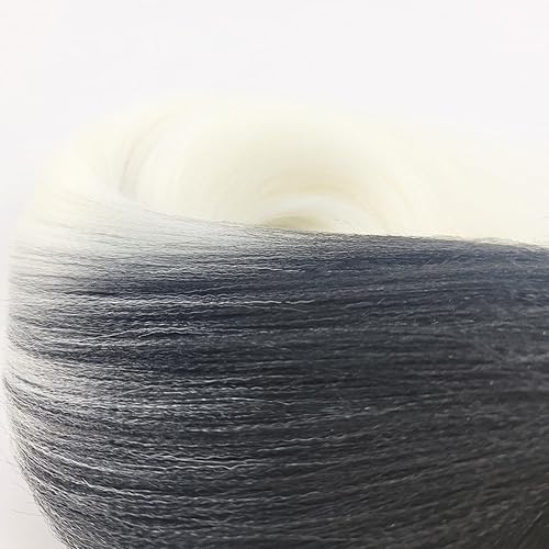 Miniatura 5 de Cabello estirado de fibra Kanekalon para trenzar con cabello humano, color blanco degradado