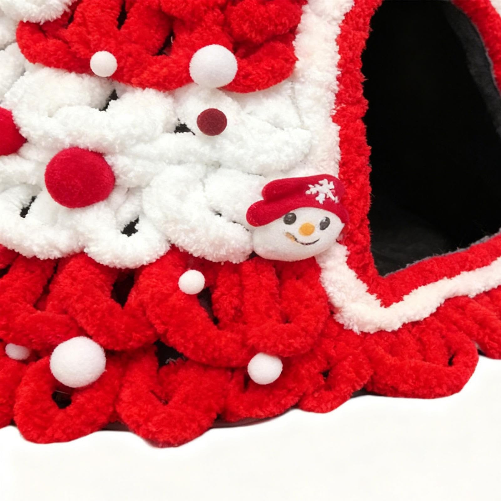 Cuccia Per Gatti Natalizia Design Albero Lavorato A Maglia Morbido | Letti per Gatti con Copertura a Tema Natalizio per e Piccoli Animali Domestici da Interno ed Esterno Casa Invernale per