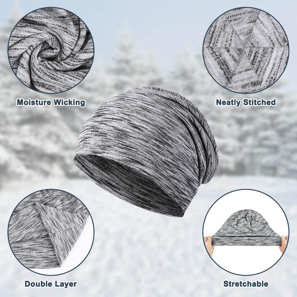 flintronic 2-pak czapka beanie, czapka z czaszką dla mężczyzn i kobiet, paski luźne czapki do domu, szkoły i biura oraz aktywności na świeżym powietrzu