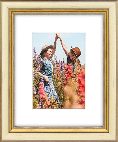 Space Art Deco, Marco de fotos adornado de 8 x 10 pulgadas para fotos de 5 x 7 pulgadas con paspartú o imagen de 8 x 10 pulgadas sin paspartú,