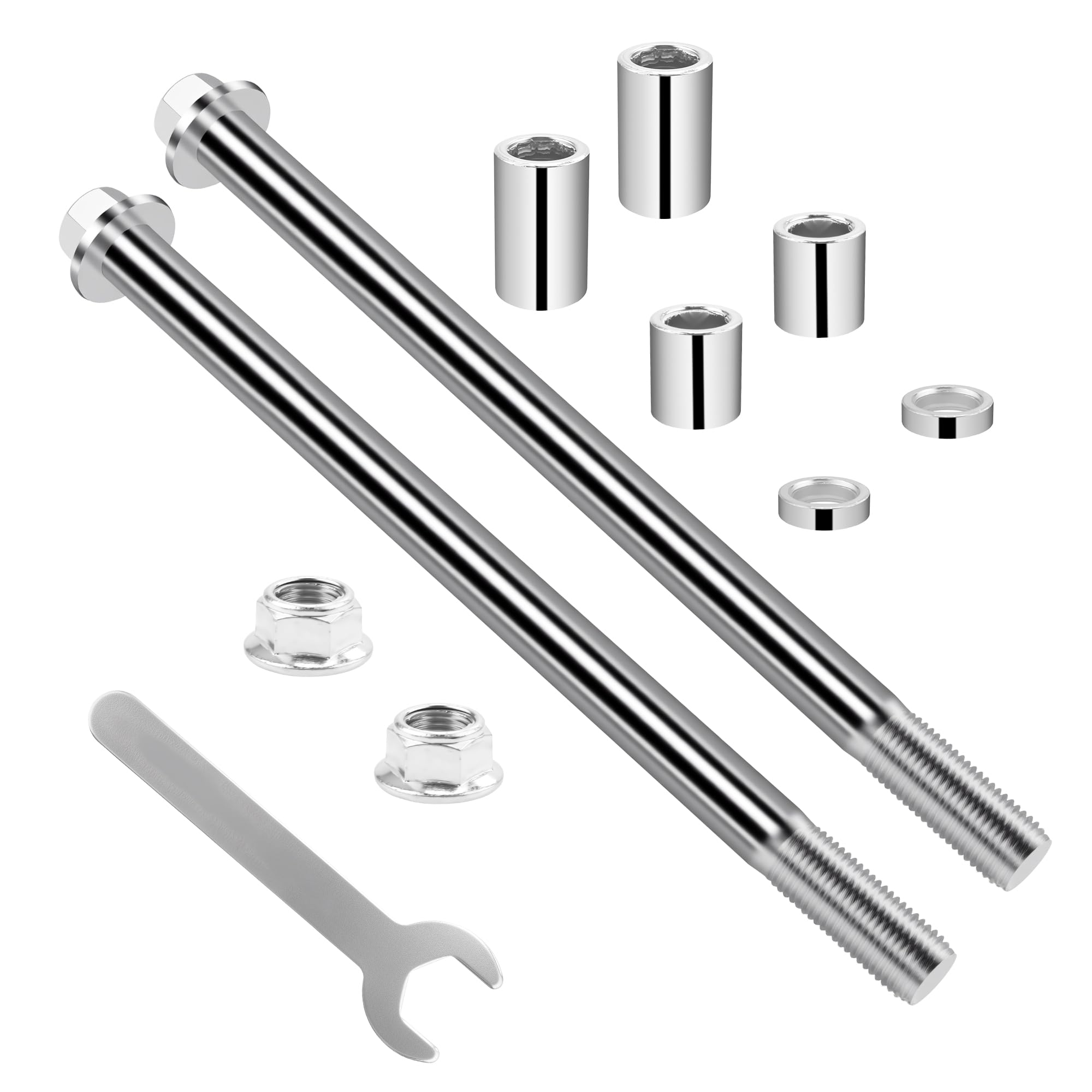 Front Rear Axle with Bushing 12mm/0.4'' 195mm/7.6'' Compatible with 50cc 110cc 125cc Dirt Bike Moped Scooter 2PCS-image-26