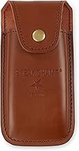 Steak Champ Etui en Cuir pour la Fourchette à Viande Bull Fork : Pochette en cuir à fixer à la ceinture, avec rabat de sécurité et bouton-pression