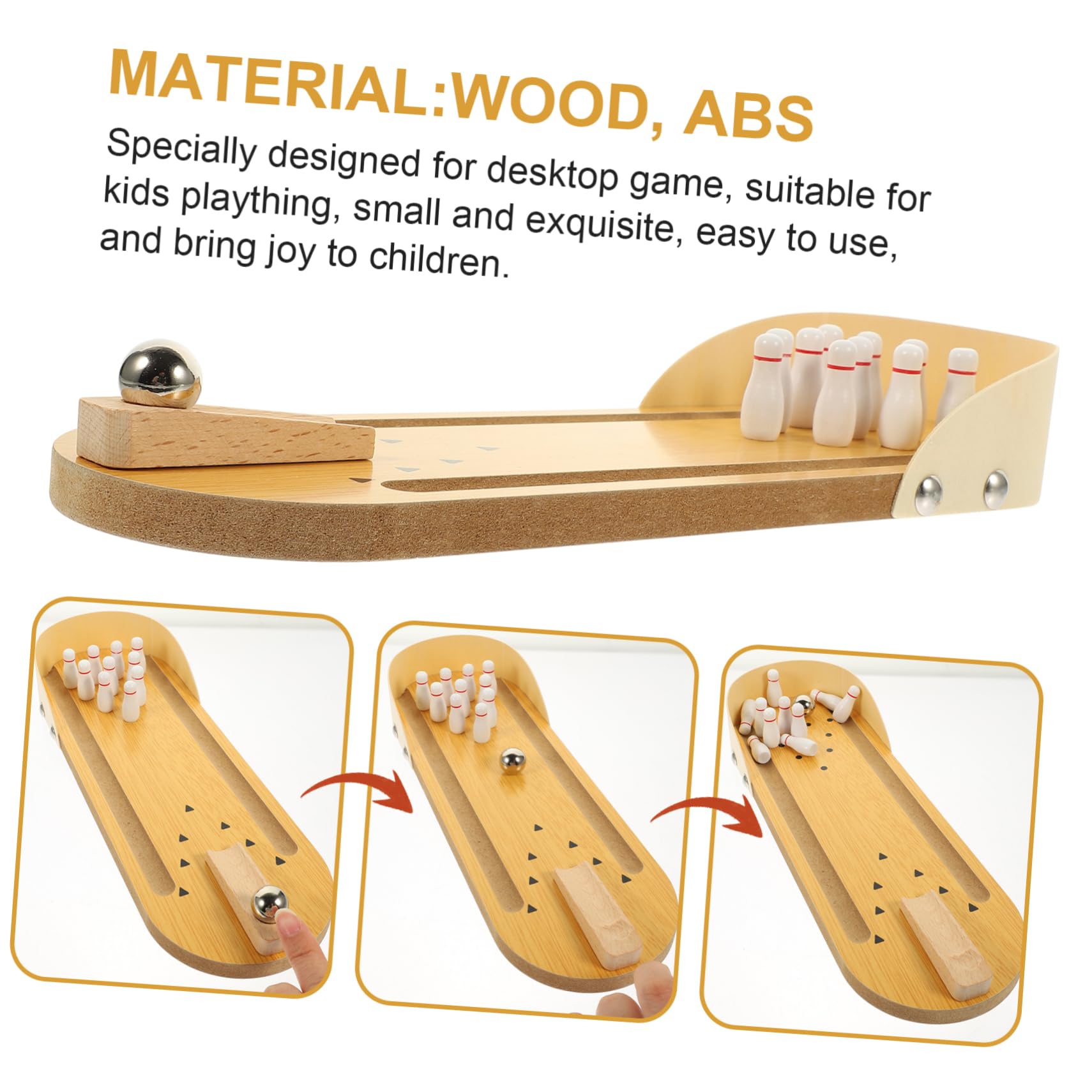 POPETPOP Bolos Mini de Madera para Escritorio Juguete Educativo para Mayores Resistente y Seguro para Actividades de Entretenimiento y Prevención