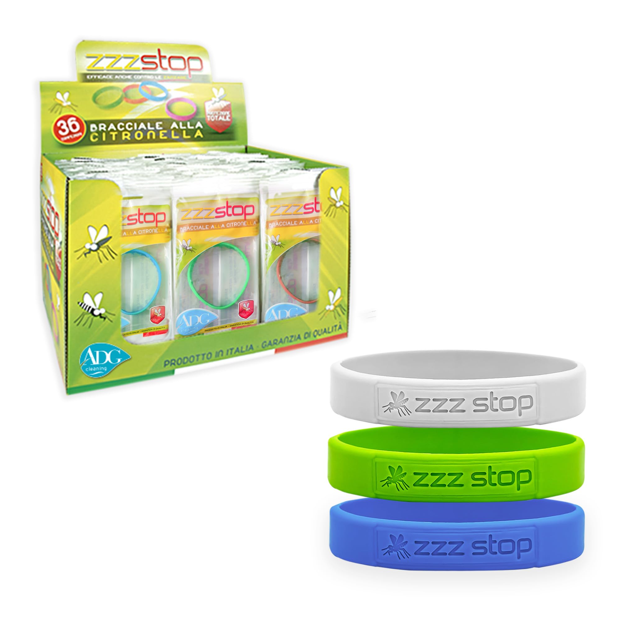 Braccialetti antizanzare alla citronella MADE IN ITALY - 30 PZ Colori assortiti Bracciale uomo e donna Fino a 200 ore di protezione