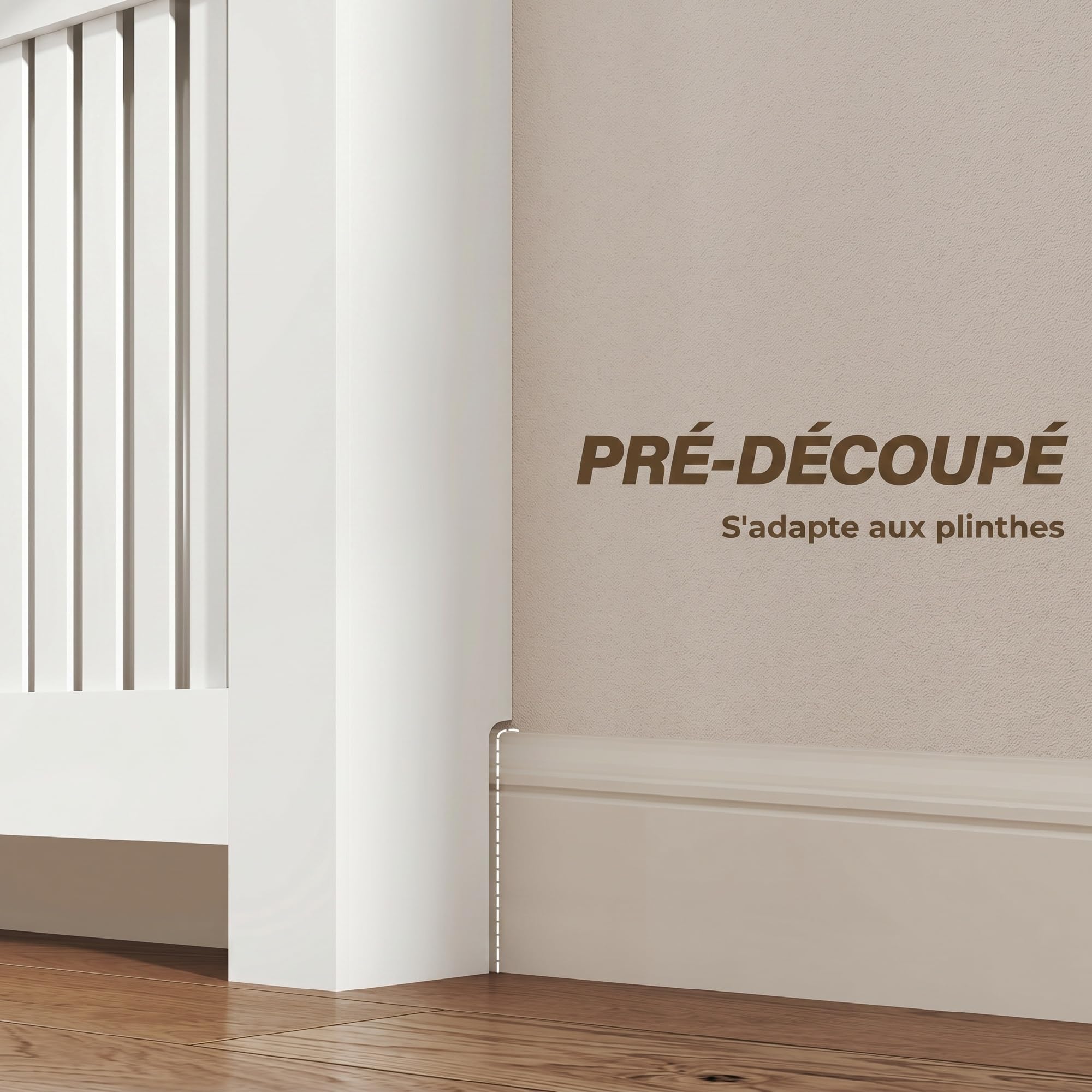 HOMCOM Cache-radiateur avec Tiroir de Rangement 78 x 19 x 97 cm Blanc