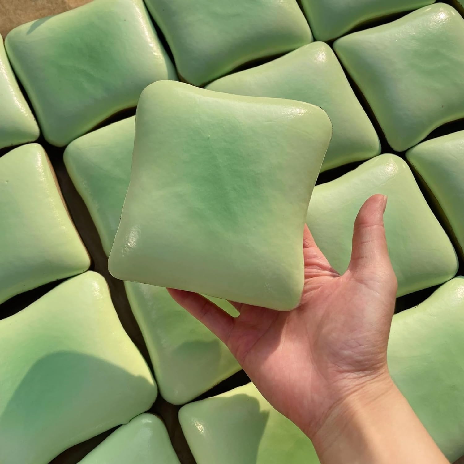 4.3 Inch Sticky Bread Slow Rising Squishy, Super Soft Slow Rise Squishy Toys, Realistic Toast Shape Squeeze Toy, Cute Food Squishies for Anxiety Relaxation