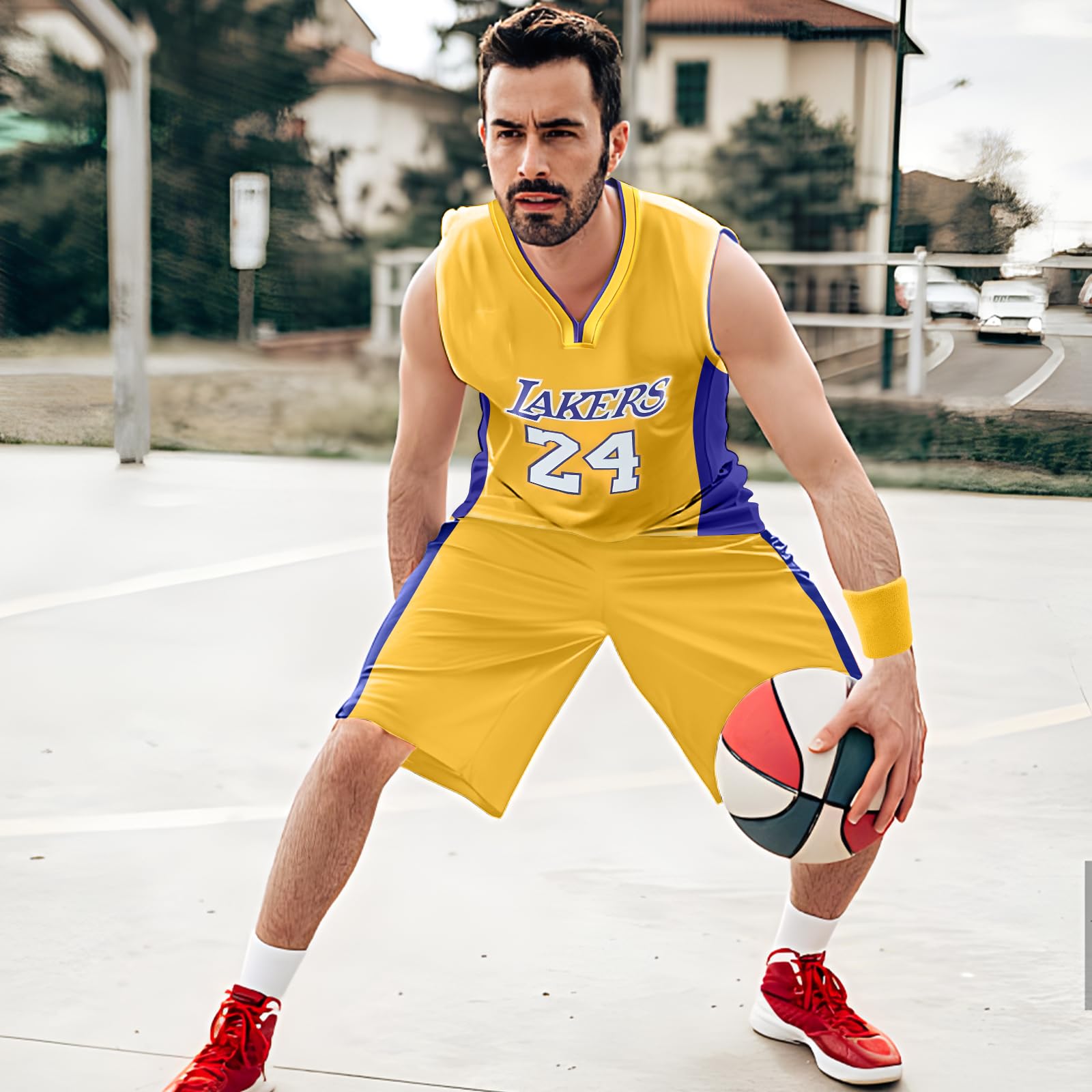 Pardofelis Maglia da basket da uomo, basket, jersey, abbigliamento da allenamento, senza maniche, traspirante, per sport, basket, maglietta e pantaloncini con 2 fasce per il sudore