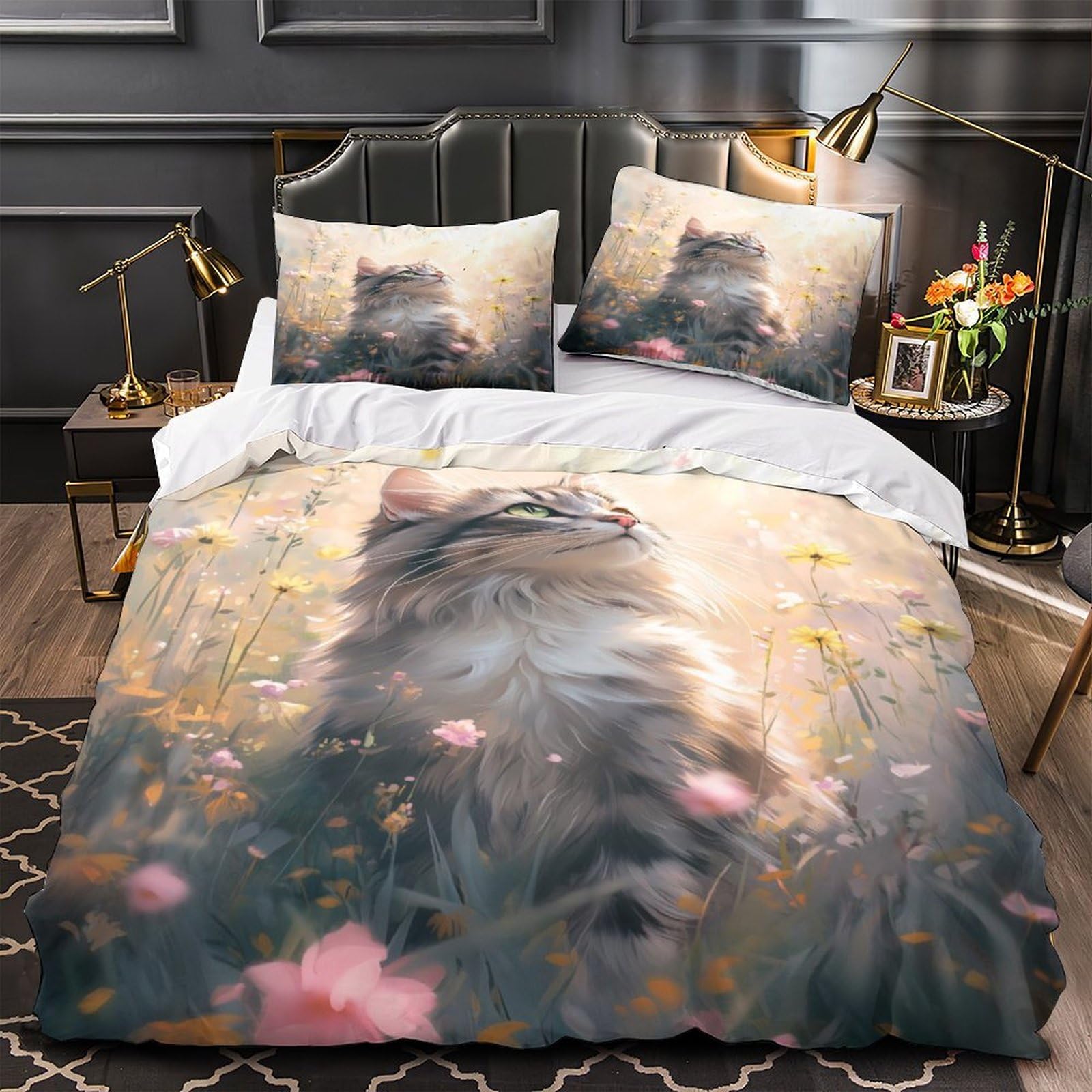 Parure de lit 220x240cm respirante pour éliminer la transpiration avec fermeture éclair pratique