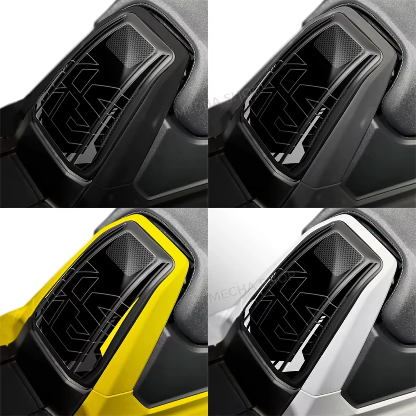 Compatibile Con X-ADV Per 750 2025 Carbon Look 3D Gel Moto Lato Serbatoio Grip Pad Protector Adesivo Impermeabile Antiscivolo Serbatoio(Shape-C)