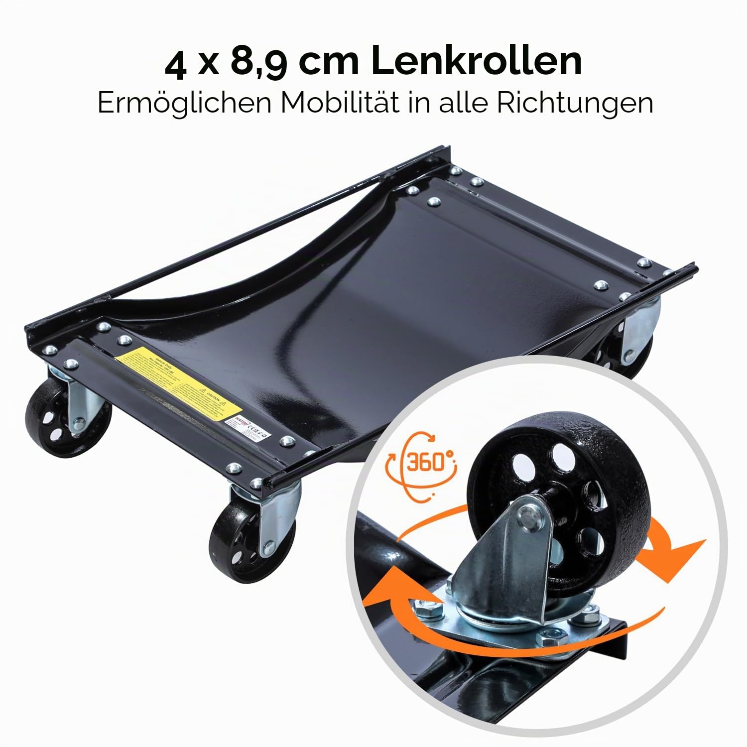 KATSU Tools 2 Stück Rad Rangierheber 1,5 Ton Tragkraft, Mobile Reifenplattform Wagenheber Rangierbrett Autowerk Rangierhilfe Auto PKW Rangierroller