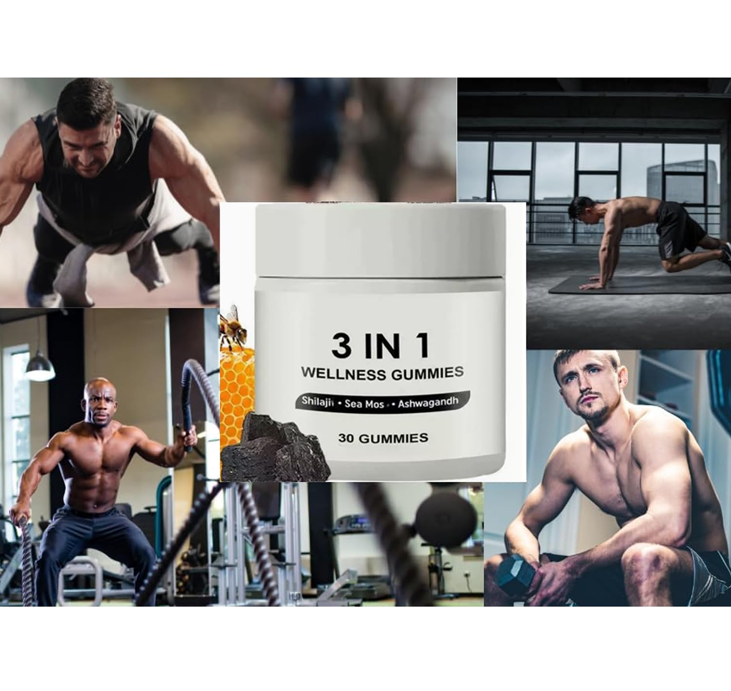 especialmente diseñadas para hombres, gomitas,2 unidades | algas marinas orgánicas multiminerales para respaldar la vitalidad, la resistencia y la fuerza, fórmula natural sin OGM