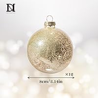 Vista 85 de DN DECONATION Deep Red Glass Christmas Ornaments, Set of 9, 3.15' Hanging Christmas Baubles for Xmas Tree Decoration, Wedding Party Gift