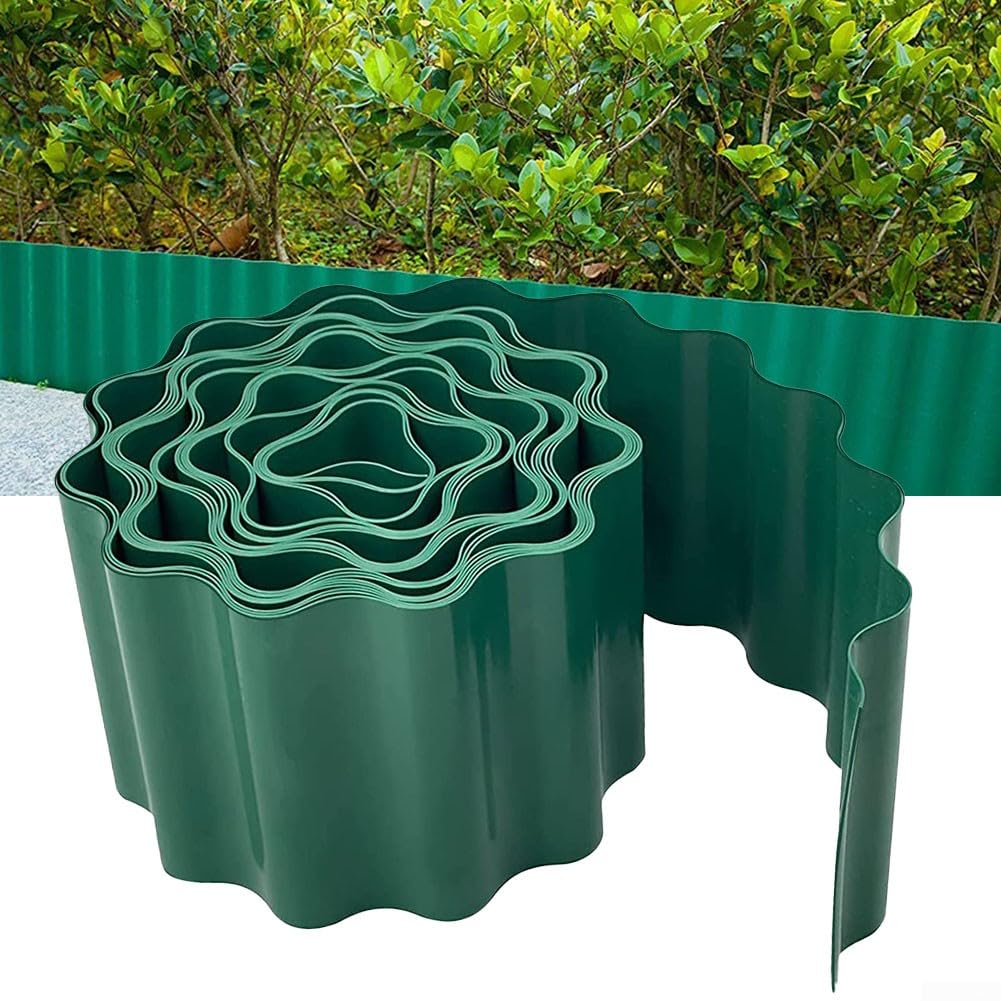Garden Lawn Edge Border Fence Flexible Edging Roll Wavy Plastic Path Plant Flower Bed Border 15cmx6m
