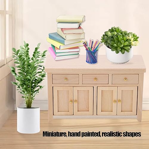 Miniatura 4 de Gabinete de casa de muñecas a escala 1:12, muebles de madera para casa de muñecas, sala de estar, casa de muñecas en miniatura, gabinete de