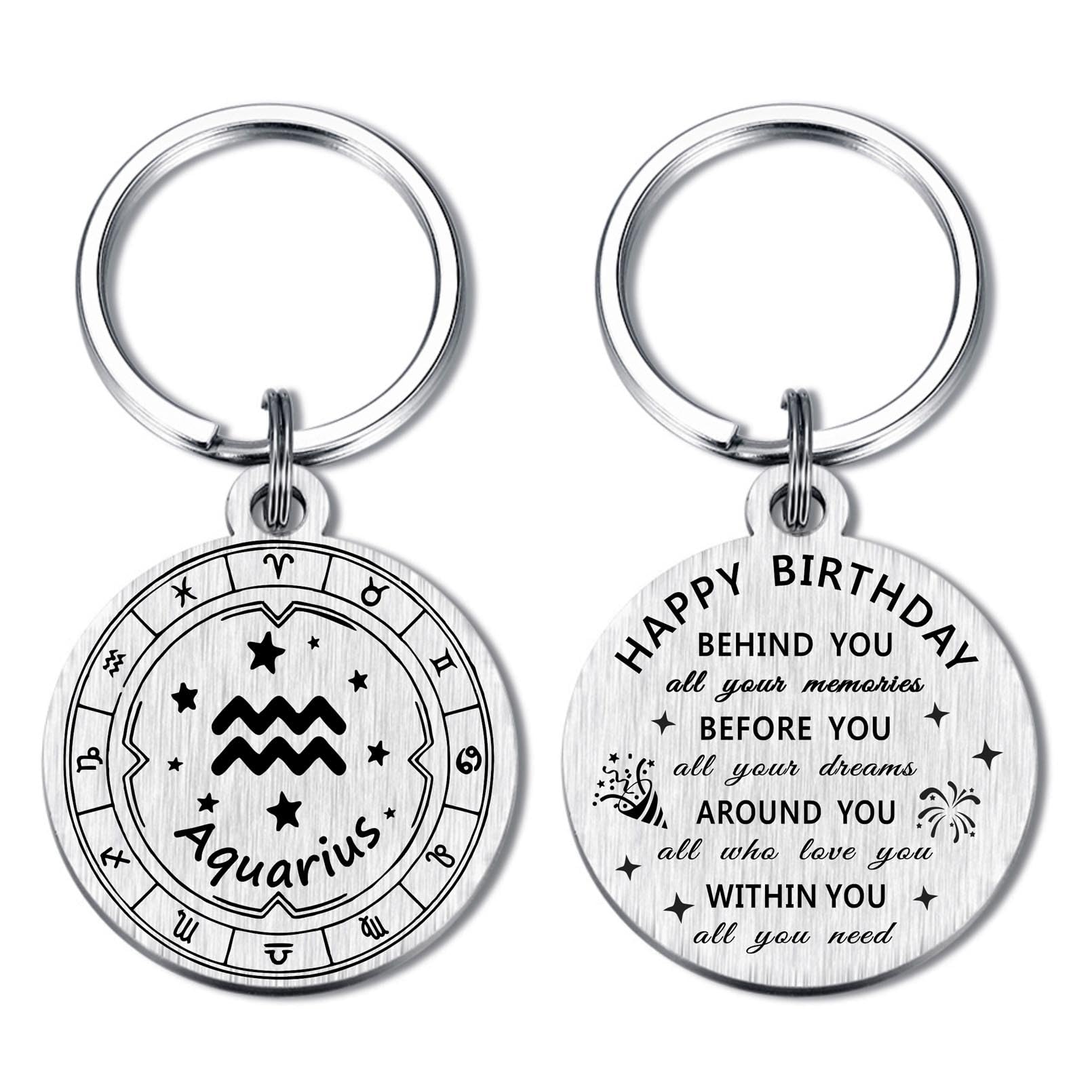 Alotozo Zodiac Keychain - 12 Constellations Birthday Gifts for Men Women - Virgo Libra Scorpio Sagittarius Bday Keyring