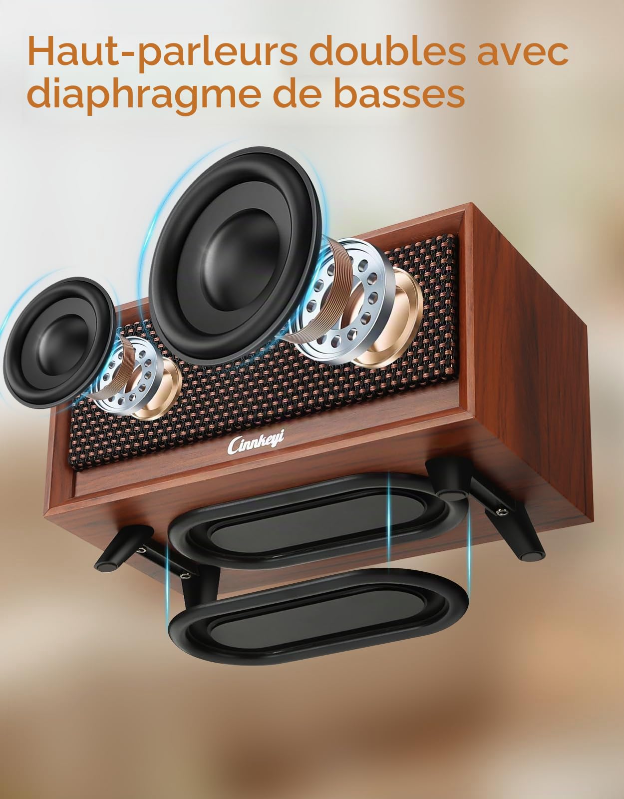 PC Soundbar 2.0 Haut-parleurs d'ordinateur avec Bluetooth 5.3, son stéréo 12 W, entrée auxiliaire 3,5 mm et USB, design compact pour ordinateur portable de bureau