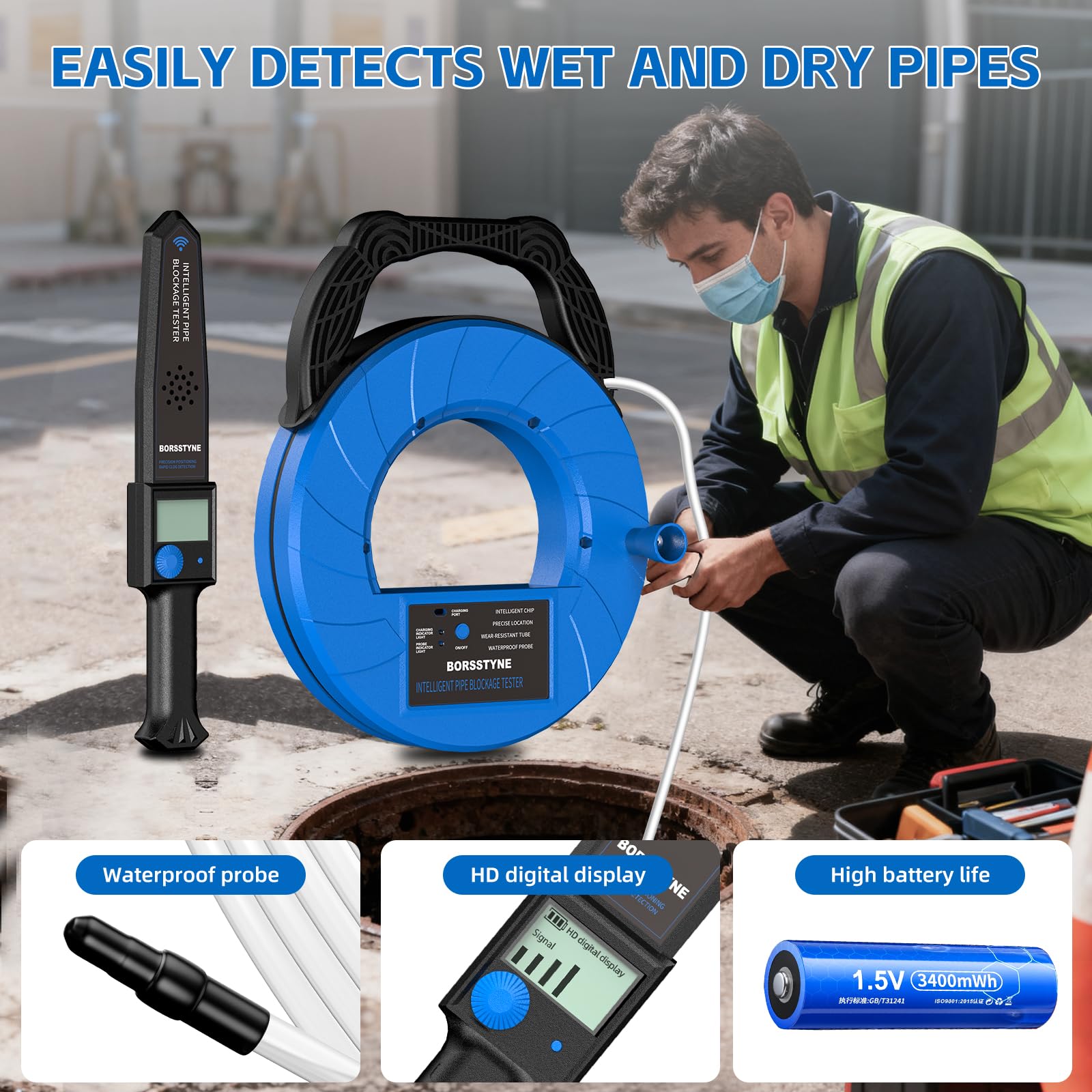 Pipe Locators Precision Blockage Detector for Water pipes underground pipes PVC pipes metal pipes Wall pipes — Amazon image 5