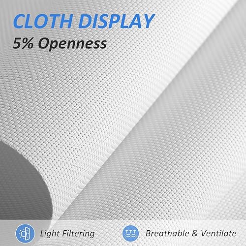 Miniatura 3 de LUCKUP Persianas enrollables con filtro de luz para ventanas, persianas solares semitransparentes sin cordones con 5% de apertura, para el hogar y