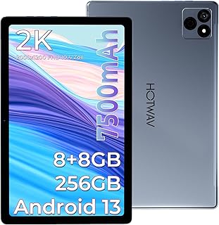 HOTWAV 2023 Android 13 Tablet 10.4 inch Pad 8 Tablets with (8+8 Expand) GB RAM + 256GB ROM 1TB TF, Octa-core Tablet PC with 2000x1200 FHD+, 13MP+5MP Camera, 7500mAh Akku, Dual SIM 4G LTE/5G WiFi GPS