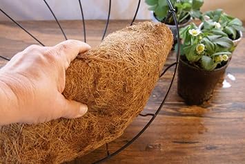 2PCS Half Round Replacement Coco Liner for Hanging Basket Wall Flower Basket, Half Circle Wall Planter Coconut Fiber Plant Basket Liner for Garden Planter Flower Pot (10 inch)