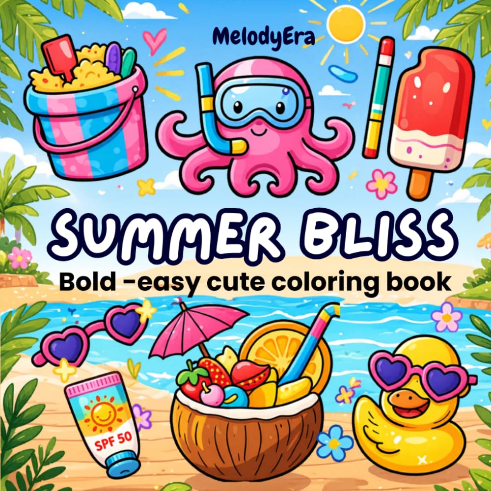 SUMMER BLISS: BOLD-EASY AND CUTE COLORING BOOK FOR ALL AGE