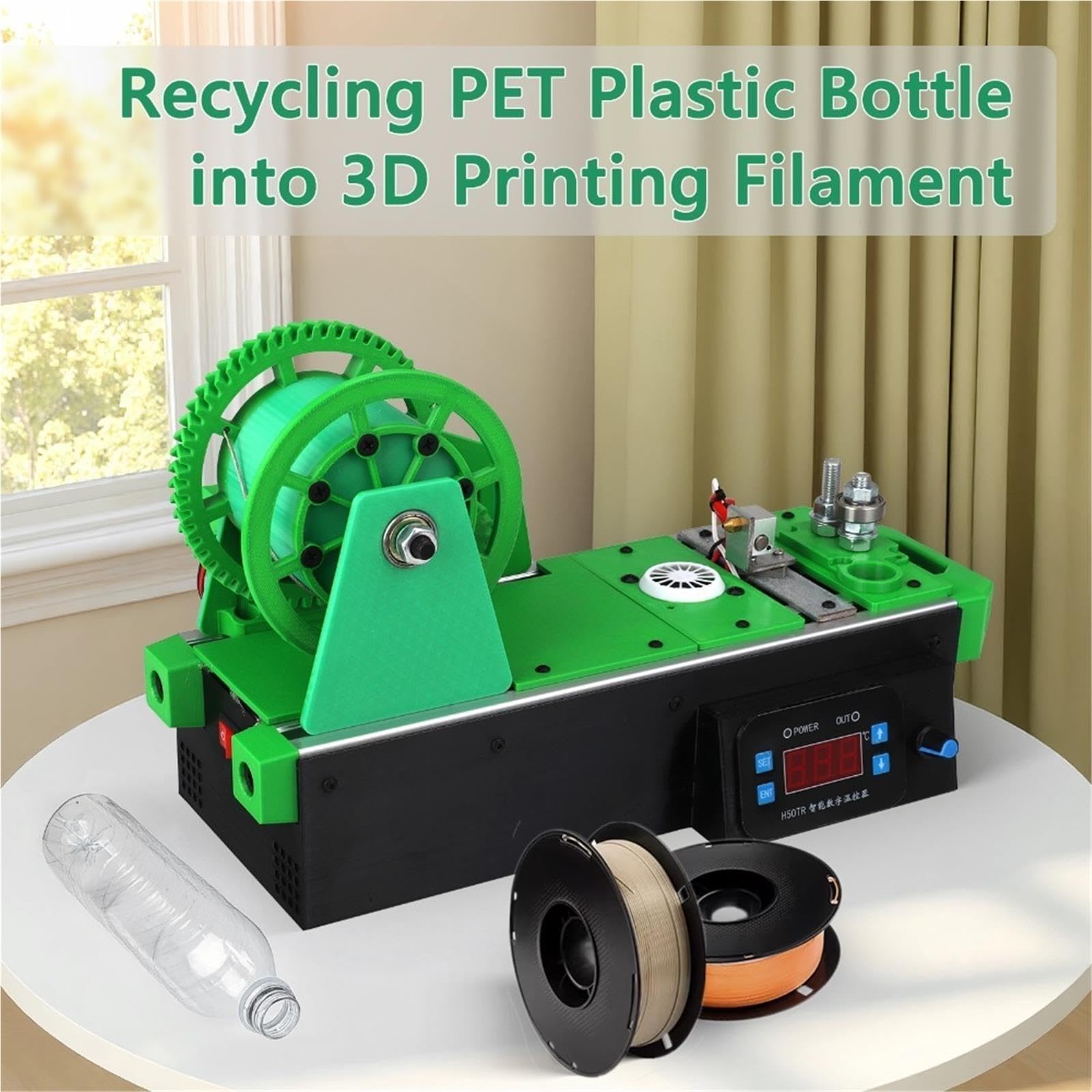 Extrudeuse de Filament 3D de bureau, Kit de Machine multifonctionnel de fabrication de Filament en plastique, outil pour fabricant de consommables d'impression 3D(Grijs)