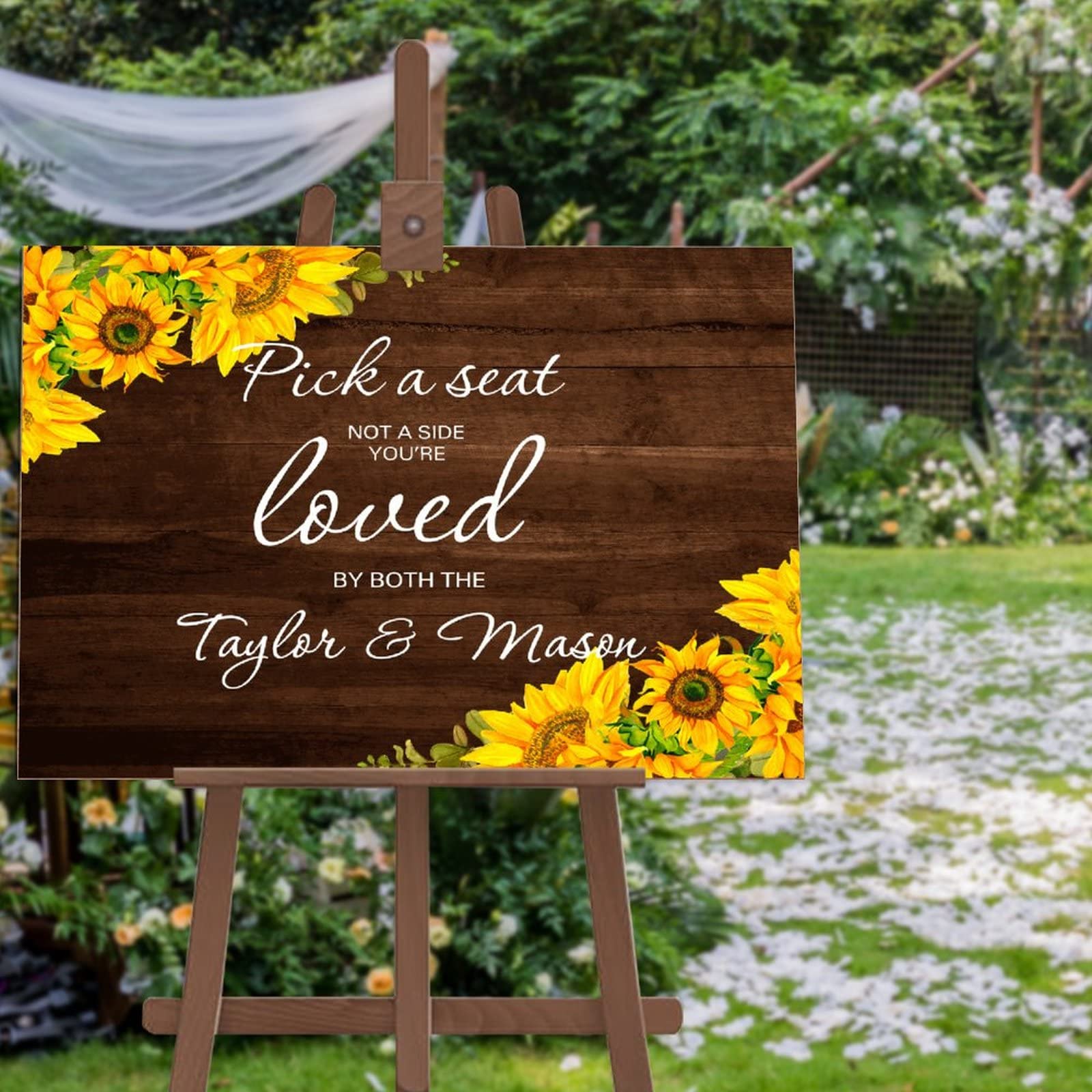 Panneau de bienvenue de mariage personnalisé symbole d'union pour votre cérémonie